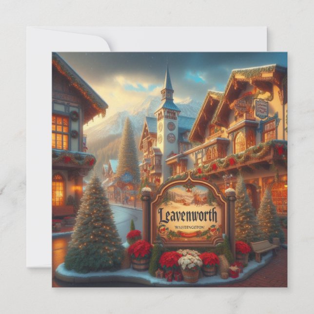 Leavenworth Washington Blank Greeting Card Julkort (Framsida)