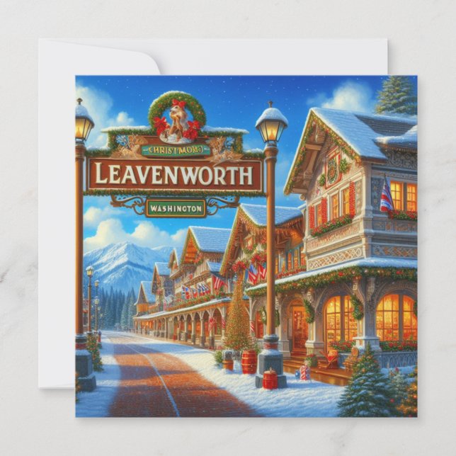 Leavenworth Washington Greeting Card - tomt Julkort (Framsida)