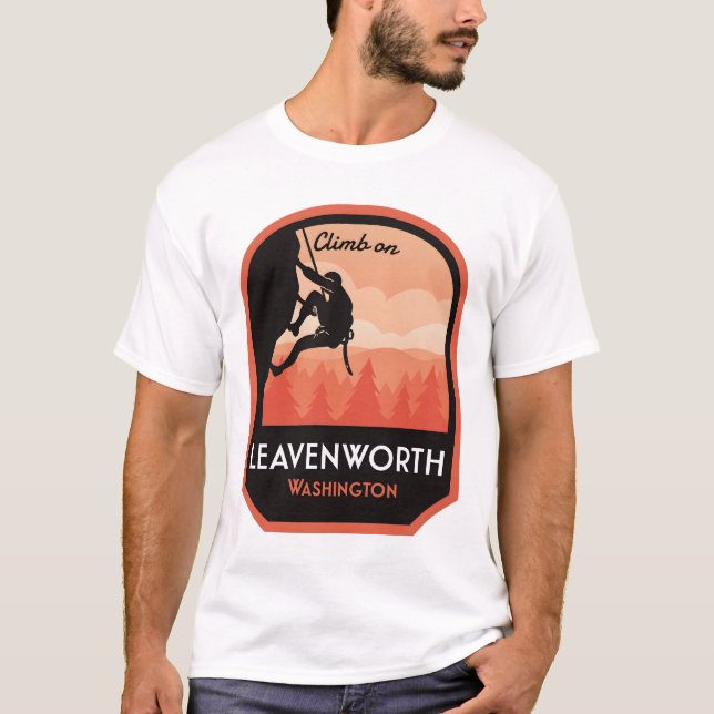 Leavenworth Washington Sten klättring T Shirt (Framsida)