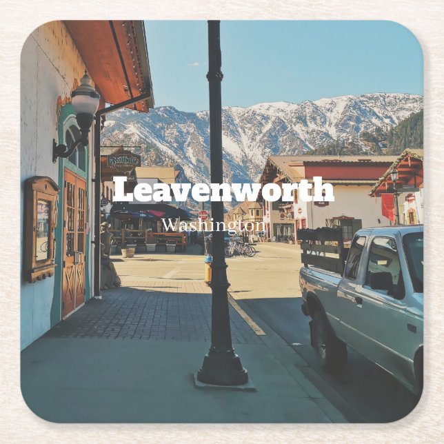 Leavenworth - Washington  Underlägg Papper Kvadrat (Framsidan)