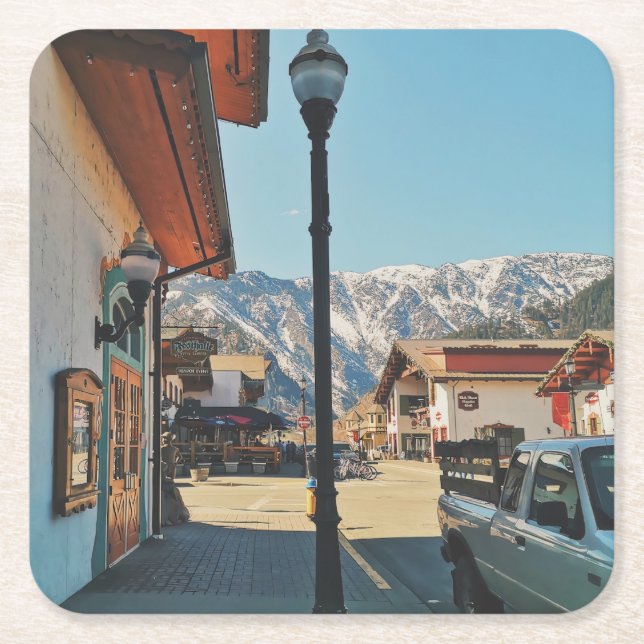 Leavenworth - Washington  Underlägg Papper Kvadrat (Framsidan)