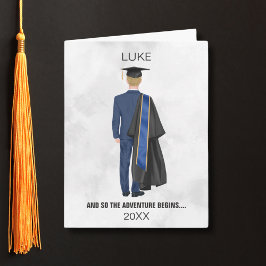 Leavers gown och Cap Card Man i Studenten Kort