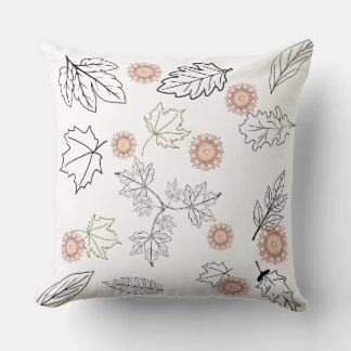 Leaves and Mandalas Pattern Kudde