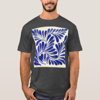 Leaves branch cobalt blue talavera tile clay inter t shirt