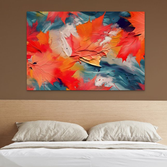 Leaves In The Wind – Abstract Autumn Motion Canvastryck (Leaves In The Wind – Abstract Autumn Motion)