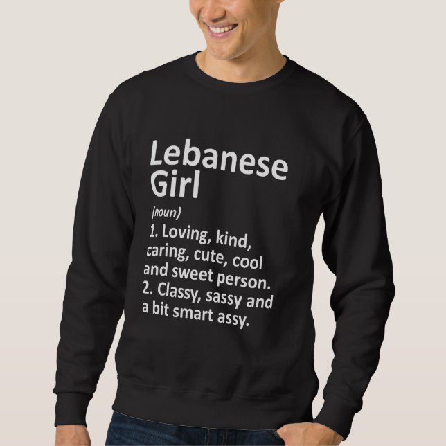 LEBANESE GIRL LEBANON Gift Funny Land Home Root Lång Ärmad Tröja (Framsida)