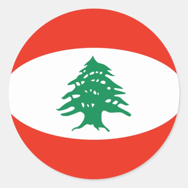 Lebanon Fisheye Flagga Klistermärke (Framsida)