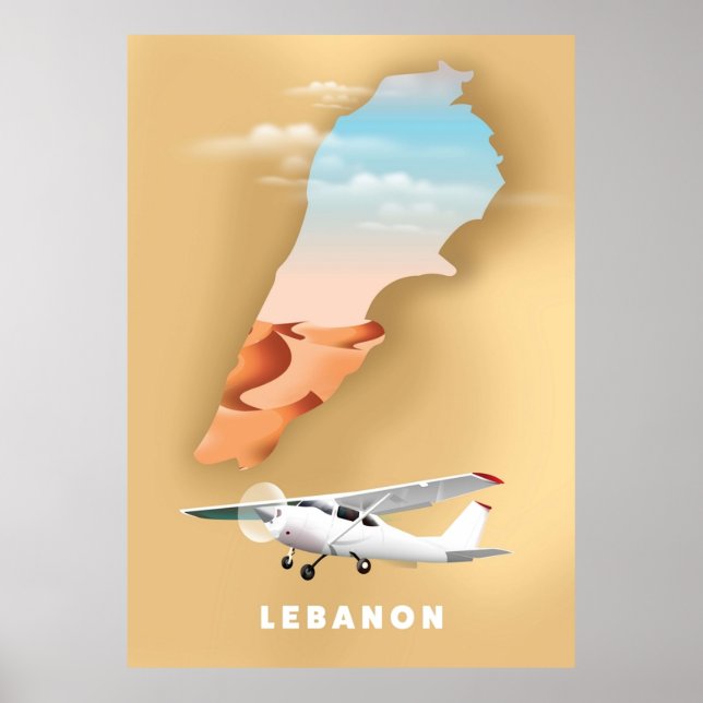 Lebanon illustrated map poster (Framsidan)