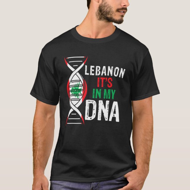 Lebanon It's In My DNA Proud Lebanese Lebanon Flag T Shirt (Framsida)
