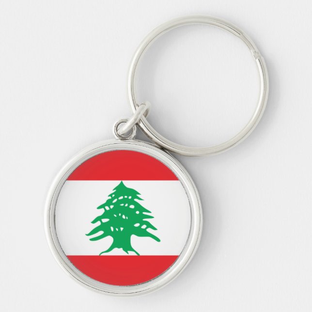 lebanon rund silverfärgad nyckelring (Framsidan)