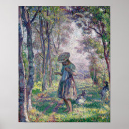 Lebasque - Girl and getts in Forest Poster