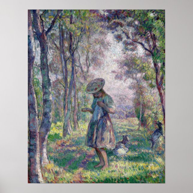 Lebasque - Girl and getts in Forest Poster (Framsidan)