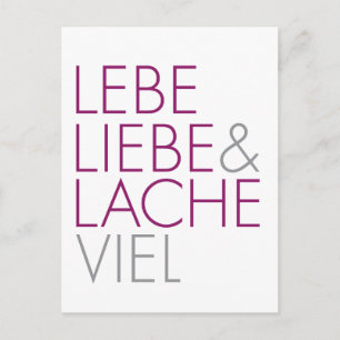 Lebe Liebe & Lache Viel Vykort
