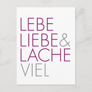 Lebe Liebe & Lache Viel Vykort