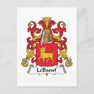 LeBoeuf Family Crest Vykort