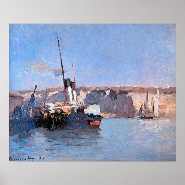 Lebourg - Dieppe Steam Amarre 1881 Poster (Framsidan)