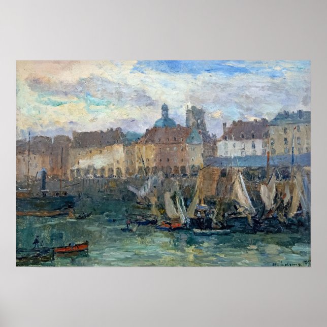 Lebourg - Dieppes hamn 1893 Poster (Framsidan)