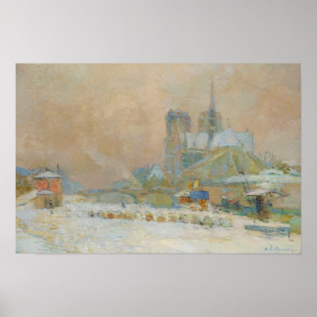 Lebourg - Notre Dame de Paris sedd från Quai … Poster (Framsidan)