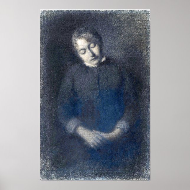 Lebourg - Porträtt i konstnärens maka i sömnen Poster (Framsidan)