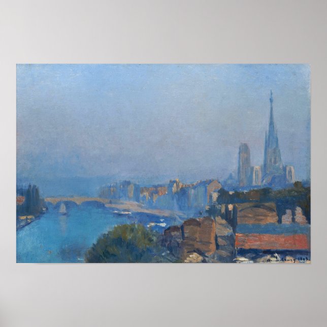 Lebourg - Rouen Seine och katetern Poster (Framsidan)