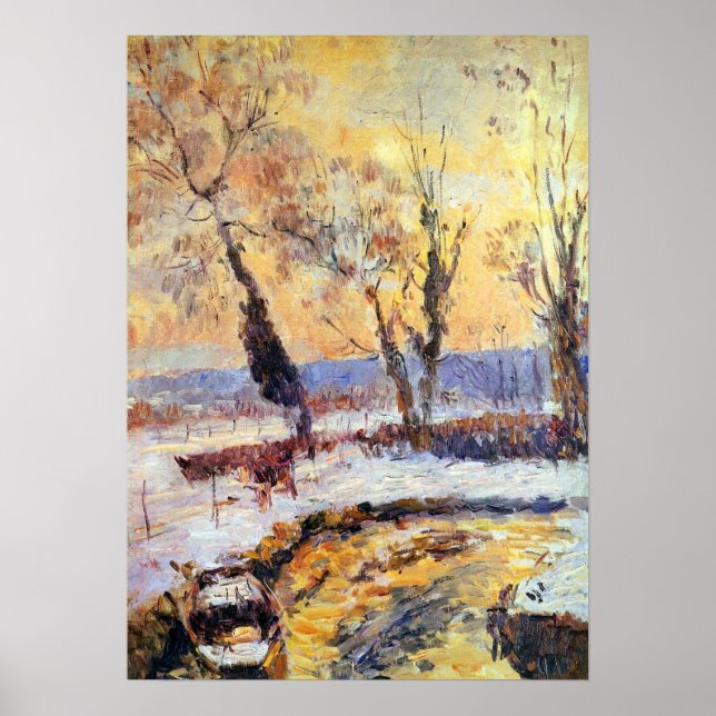 Lebourg - Snö vid solnedgång Poster (Framsidan)