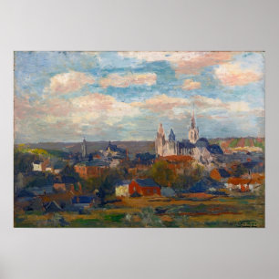 Lebourg - Vy över Evreux Notre Dame Paris 1897 Poster