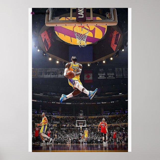 lebron james, nba, basketboll, kung james, slam du poster (Framsidan)