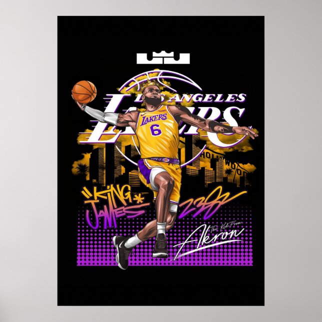 lebron james, nba, basketboll, kung james, slam du poster (Framsidan)