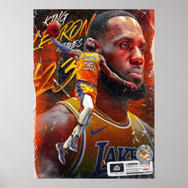 lebron james, nba, basketboll, kung james, slam du poster (Framsidan)