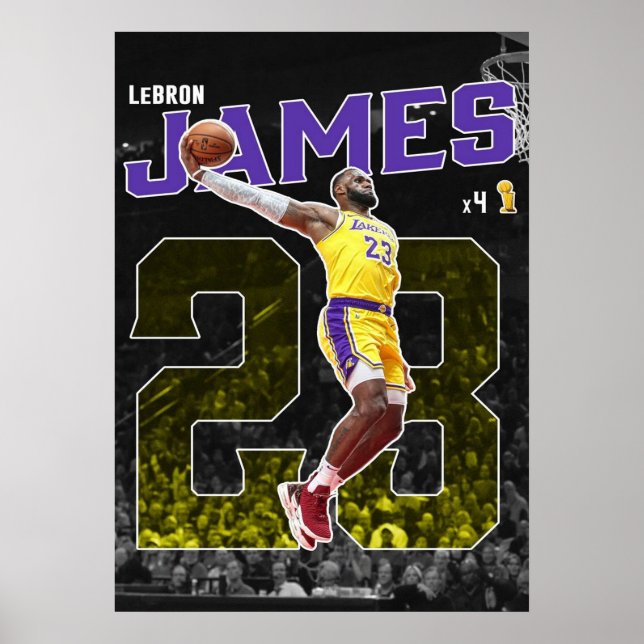 lebron james, nba, basketboll, kung james, slam du poster (Framsidan)