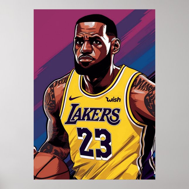 lebron james, nba, basketboll, kung james, slam du poster (Framsidan)