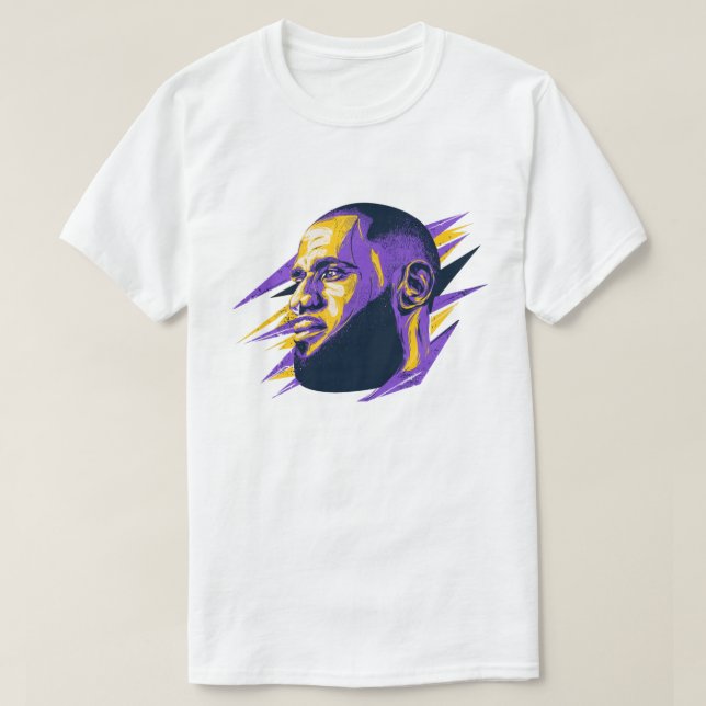LeBron James Stylized Portrait Illustration T Shirt (Design framsida)