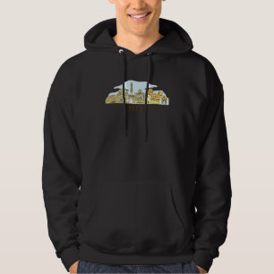 Lecce Italien Europa Stad Silhuett Kontur Hoodie