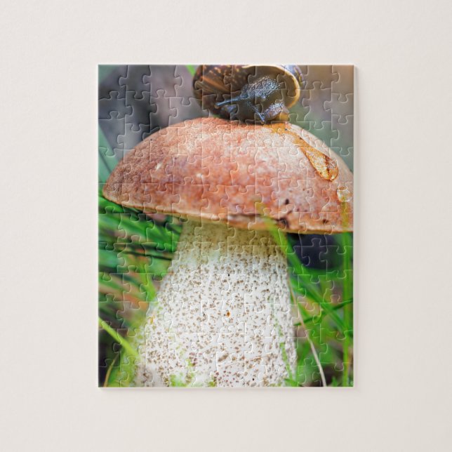Leccinum på gräs med snigel pussel (Vertikal)