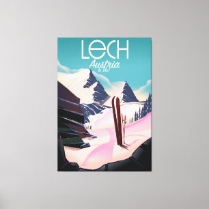 Lech Austria Ski poster. Canvastryck
