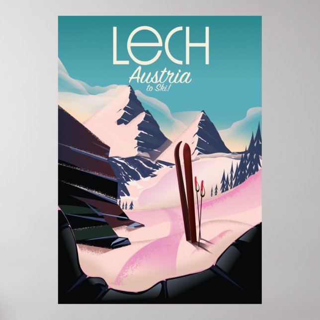 Lech Austria Ski poster. Poster (Framsidan)