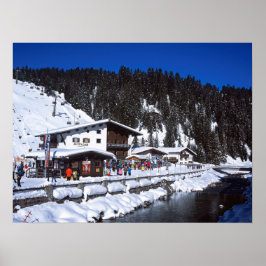 Lech Austria Winter Helgdag Card Poster