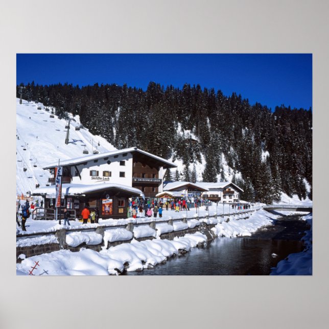 Lech Austria Winter Helgdag Card Poster (Framsidan)