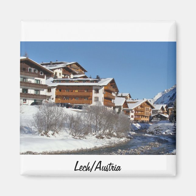 Lech i Österrike i den Vorarlberg souvenir Magnet (Framsidan)