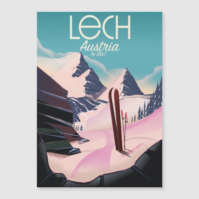 Lech Österrike skidaffisch. (Framsida)