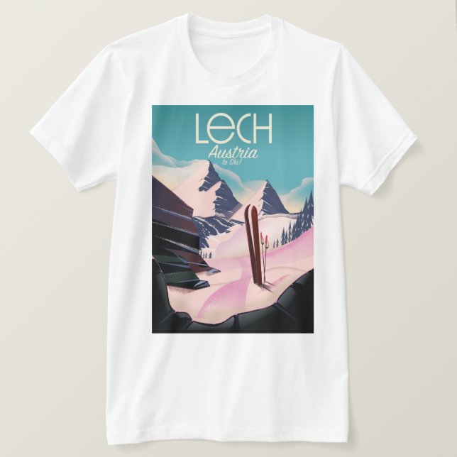 Lech Österrike skidaffisch. T Shirt (Design framsida)
