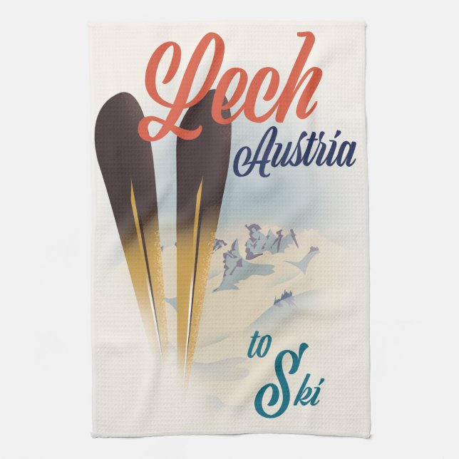 Lech Österrike skidposter Kökshandduk (Vertikal)
