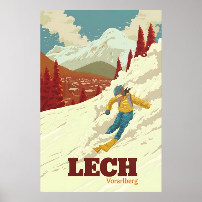 Lech Skidområde Reseskylt Poster (Framsidan)