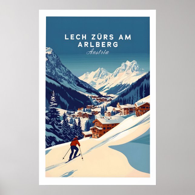 Lech Zürs am Arlberg Print Österrike 1 Poster (Framsidan)