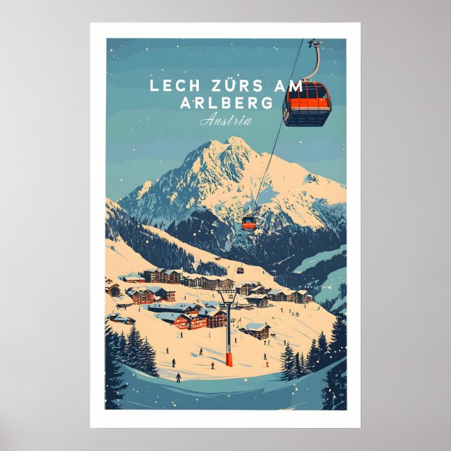 Lech Zürs am Arlberg Skid Konsttryck 1 Poster (Framsidan)
