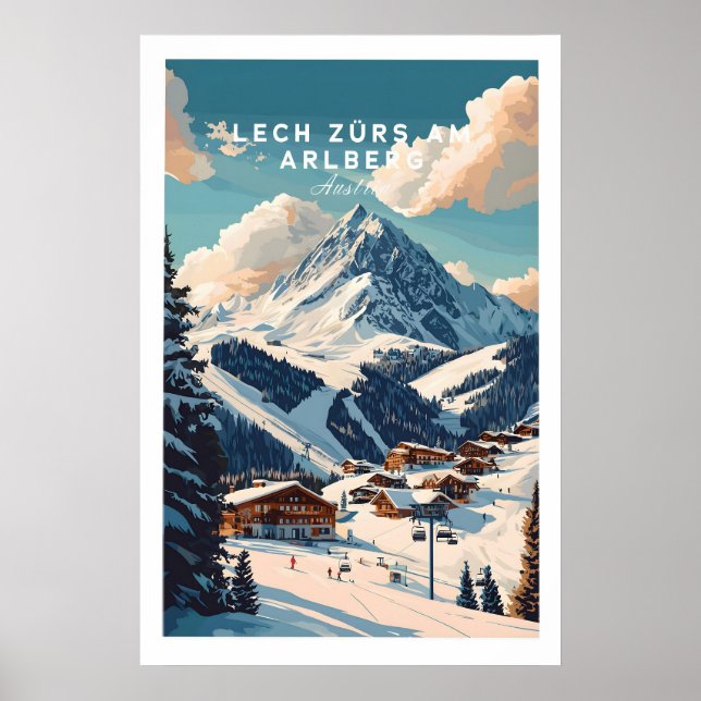 Lech Zürs am Arlberg Skidtryck 1 Poster (Framsidan)