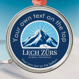 Lech Zürs Arlberg Austria ski medal Metall Ornamen Julgransprydnad Metall