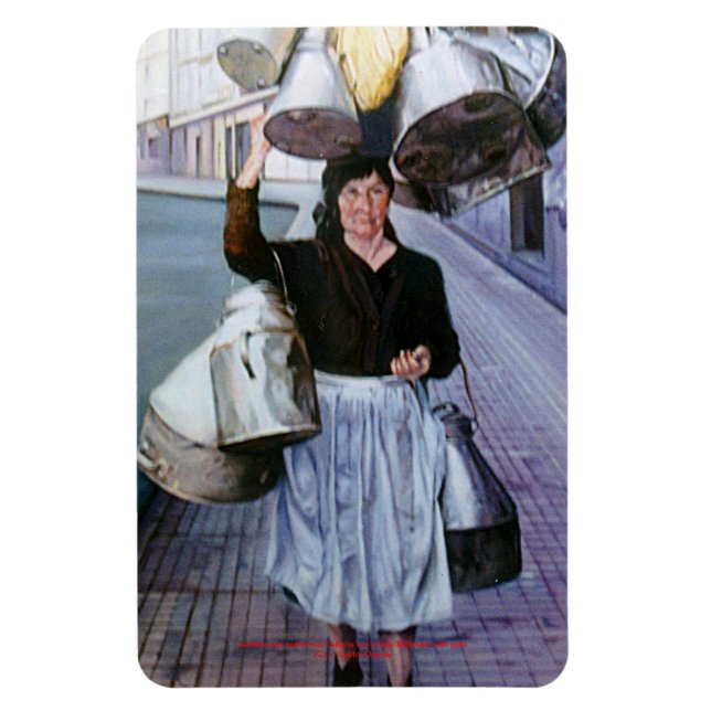 Lechera con cacharros/Milkmaid med krukor Magnet (Vertikal)