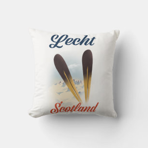 Lecht Scotland Ski poster resekonst Kudde
