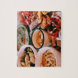 Lecker mat festlig tallrik ost oliver pussel